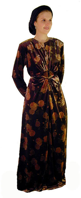 Rich Velvet Floral Gown <!-- 2035-V103 -->